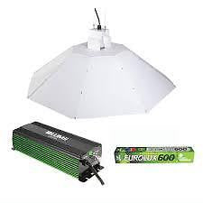 LUMII 600w DIGITAL DIMMABLE BALLAST PARABOLIC SHADE GROW LIGHT KIT PLUS BULB