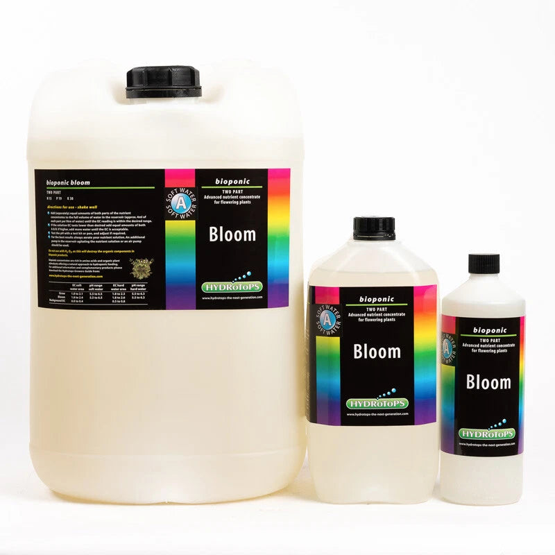 Share Bioponic HydroTops Hydro Bloom A&B (Black Top) – Soft Water - Hydroponics Brand