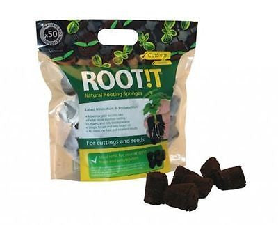 ROOTIT 50X NATURAL ROOTING SPONGES, PROPAGATION PLUGS HYDROPONICS,CUTTINGS SEEDS